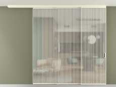 Перегородка Формато вдоль стены на потолок 3 створки с синхронным механизмом