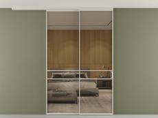 Перегородка Формато вдоль стены на потолок 2 створки с синхронным механизмом