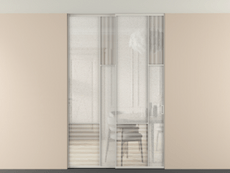 Перегородка Mosaic внутри проёма скрытое крепление в потолок 2 створки