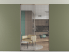 Перегородка Formato внутри проёма скрытое крепление в потолок 2 створки