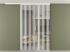 Перегородка Формато вдоль стены на потолок 2 створки с синхронным механизмом