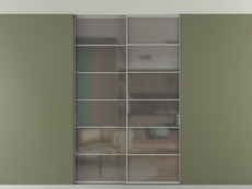 Перегородка Formato внутри проёма скрытое крепление в потолок 2 створки