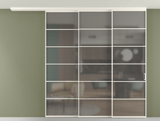 Перегородка Formato вдоль стены на потолок 3 створки с синхронным механизмом