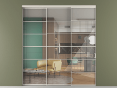 Перегородка Formato внутри проёма 3 створки с синхронным механизмом