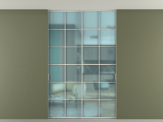 Перегородка Formato внутри проёма скрытое крепление в потолок 2 створки