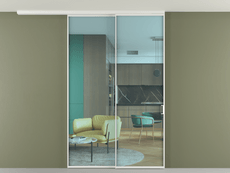 Перегородка Formato вдоль стены на потолок 2 створки с синхронным механизмом