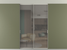 Перегородка Формато внутри проёма скрытое крепление в потолок 2 створки