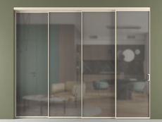 Перегородка Formato внутри проёма 4 створки с синхронным механизмом