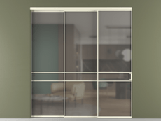 Перегородка Formato внутри проёма 3 створки с синхронным механизмом