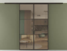 Перегородка Формато вдоль стены на потолок 2 створки