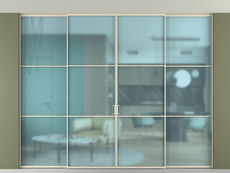 Перегородка Formato внутри проёма четырёхстворчатая со скрытым креплением в потолок