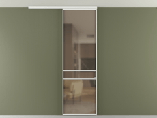 Перегородка Formato вдоль стены на потолок 1 створка