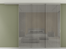 Перегородка Formato вдоль стены на потолок 3 створки с синхронным механизмом