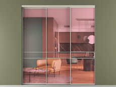 Перегородка Formato внутри проёма 3 створки с синхронным механизмом