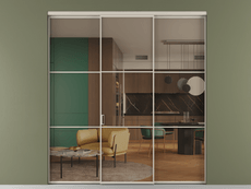 Перегородка Formato внутри проёма 3 створки