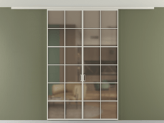 Перегородка Formato вдоль стены на потолок 2 створки