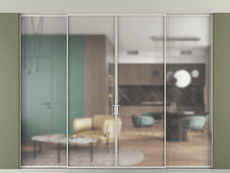 Перегородка Formato внутри проёма скрытое крепление в потолок 4 створки