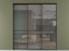 Перегородка Formato внутри проёма 3 створки с синхронным механизмом