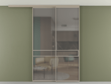 Перегородка Formato вдоль стены на потолок 2 створки с синхронным механизмом