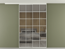 Перегородка Formato вдоль стены на потолок 2 створки с синхронным механизмом