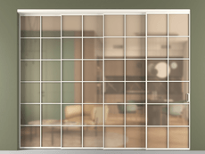 Перегородка Формато внутри проёма 4 створки с синхронным механизмом