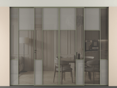 Перегородка Mosaic внутри проёма скрытое крепление в потолок 4 створки