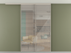 Перегородка Formato вдоль стены на потолок 2 створки с синхронным механизмом