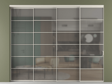 Перегородка Formato внутри проёма 4 створки с синхронным механизмом