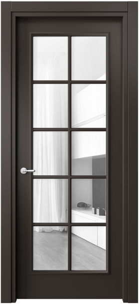 Дверь межкомнатная 8102 МАН Прозрачное стекло. Цвет Матовый антрацит. Материал Гладкая эмаль. Коллекция Париж. Картинка.