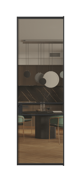 Межкомнатная дверь АЛПЛ040.02 Бронза триплекс ЧЕР. Цвет Алюминий Черный. Материал Алюминий. Коллекция Формато. Фото. Дверь межкомнатная АЛПЛ040.02 Бронза триплекс ЧЕР. Цвет Алюминий Черный. Материал Алюминий. Коллекция Формато. Картинка.